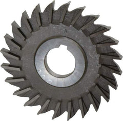 Made in USA - 4" Diam x 5/16" Width of Cut, 24 Teeth, High Speed Steel Side Milling Cutter - Straight Teeth, Uncoated - Benchmark Tooling