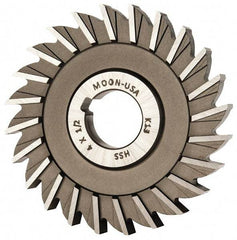 Made in USA - 4" Diam x 1/2" Width of Cut, 24 Teeth, High Speed Steel Side Milling Cutter - Straight Teeth, Uncoated - Benchmark Tooling