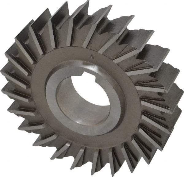 Made in USA - 4" Diam x 7/8" Width of Cut, 24 Teeth, High Speed Steel Side Milling Cutter - Straight Teeth, Uncoated - Benchmark Tooling