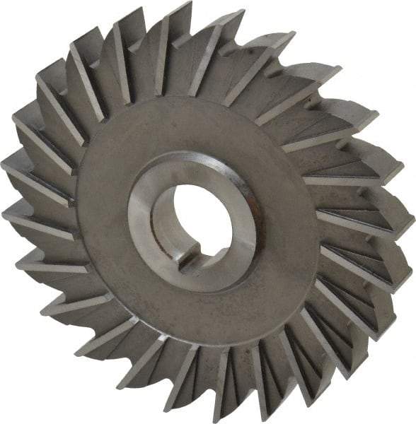 Made in USA - 5" Diam x 5/8" Width of Cut, 24 Teeth, High Speed Steel Side Milling Cutter - Straight Teeth, Uncoated - Benchmark Tooling