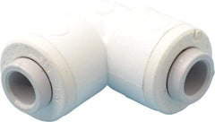 Parker - 1/4" Outside Diam, Polypropylene Push-to-Connect Tube Union Elbow - 150 Max psi, Tan - Benchmark Tooling