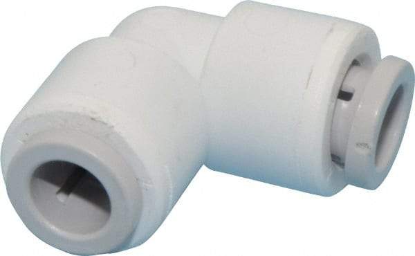 Parker - 3/8" Outside Diam, Polypropylene Push-to-Connect Tube Union Elbow - 150 Max psi, Tan - Benchmark Tooling