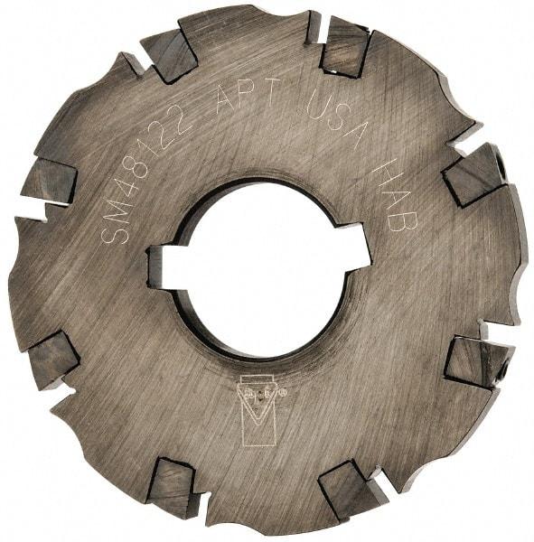 APT - Arbor Hole Connection, 3/8" Cutting Width, 1-1/16" Depth of Cut, 4" Cutter Diam, 1-1/4" Hole Diam, 8 Tooth Indexable Slotting Cutter - SM48 Toolholder, CTA 2 Insert, Neutral Cutting Direction - Benchmark Tooling