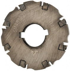 APT - Arbor Hole Connection, 3/8" Cutting Width, 1-1/16" Depth of Cut, 4" Cutter Diam, 1-1/4" Hole Diam, 8 Tooth Indexable Slotting Cutter - SM48 Toolholder, CTA 2 Insert, Neutral Cutting Direction - Benchmark Tooling