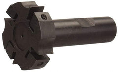 APT - Shank Connection, 3/8" Cutting Width, 7/16" Depth of Cut, 2" Cutter Diam, 4 Tooth Indexable Slotting Cutter - 1" Shank Diam, SM24 Toolholder, CTA 2 Insert, Right Hand Cutting Direction - Benchmark Tooling