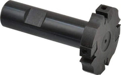 APT - Shank Connection, 3/8" Cutting Width, 9/16" Depth of Cut, 2" Cutter Diam, 4 Tooth Indexable Slotting Cutter - 3/4" Shank Diam, SM24 Toolholder, CTA 2 Insert, Right Hand Cutting Direction - Benchmark Tooling