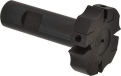 APT - Shank Connection, 0.485" Cutting Width, 9/16" Depth of Cut, 2" Cutter Diam, 4 Tooth Indexable Slotting Cutter - 3/4" Shank Diam, SM24 Toolholder, CTA 4 Insert, Right Hand Cutting Direction - Benchmark Tooling