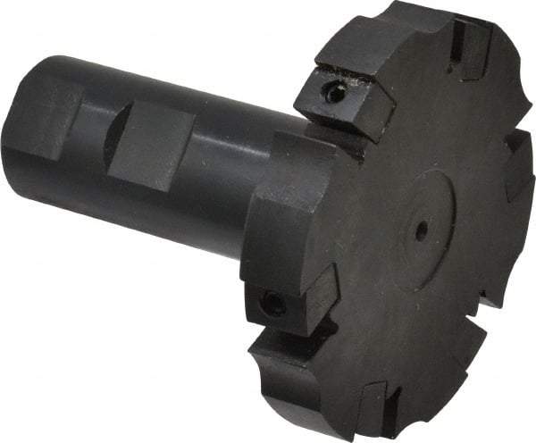 APT - Shank Connection, 3/8" Cutting Width, 15/16" Depth of Cut, 3" Cutter Diam, 6 Tooth Indexable Slotting Cutter - 1" Shank Diam, SM36 Toolholder, CTA 2 Insert, Right Hand Cutting Direction - Benchmark Tooling