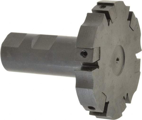 APT - Shank Connection, 0.485" Cutting Width, 15/16" Depth of Cut, 3" Cutter Diam, 6 Tooth Indexable Slotting Cutter - 1" Shank Diam, SM36 Toolholder, CTA 4 Insert, Right Hand Cutting Direction - Benchmark Tooling