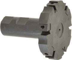 APT - Shank Connection, 0.485" Cutting Width, 15/16" Depth of Cut, 3" Cutter Diam, 6 Tooth Indexable Slotting Cutter - 1" Shank Diam, SM36 Toolholder, CTA 4 Insert, Right Hand Cutting Direction - Benchmark Tooling