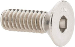 Value Collection - 1/4-20 UNC Hex Socket Drive, 82° Flat Screw - Grade 316 Stainless Steel, 3/4" OAL - Benchmark Tooling