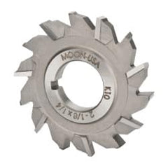 Made in USA - 2-1/8" Diam x 1/4" Width of Cut, 14 Teeth, High Speed Steel Side Milling Cutter - Staggered Teeth, Uncoated - Benchmark Tooling