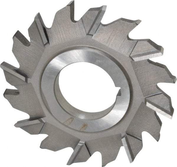 Made in USA - 2-1/2" Diam x 1/4" Width of Cut, 16 Teeth, High Speed Steel Side Milling Cutter - Staggered Teeth, Uncoated - Benchmark Tooling