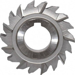 Made in USA - 2-3/4" Diam x 3/8" Width of Cut, 18 Teeth, High Speed Steel Side Milling Cutter - Staggered Teeth, Uncoated - Benchmark Tooling