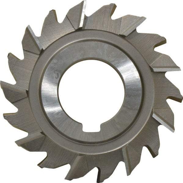 Made in USA - 2-3/4" Diam x 7/16" Width of Cut, 18 Teeth, High Speed Steel Side Milling Cutter - Staggered Teeth, Uncoated - Benchmark Tooling