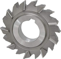 Made in USA - 2-3/4" Diam x 1/2" Width of Cut, 18 Teeth, High Speed Steel Side Milling Cutter - Staggered Teeth, Uncoated - Benchmark Tooling