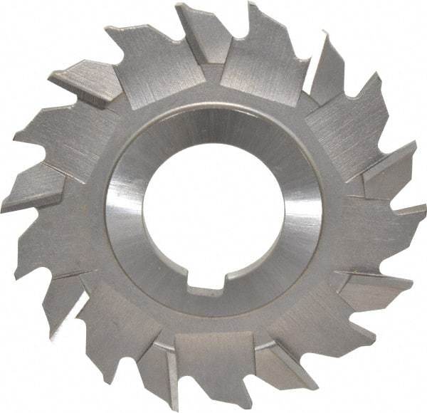 Made in USA - 3" Diam x 3/16" Width of Cut, 18 Teeth, High Speed Steel Side Milling Cutter - Staggered Teeth, Uncoated - Benchmark Tooling