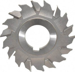 Made in USA - 3" Diam x 3/16" Width of Cut, 18 Teeth, High Speed Steel Side Milling Cutter - Staggered Teeth, Uncoated - Benchmark Tooling