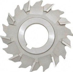 Made in USA - 3" Diam x 1/4" Width of Cut, 18 Teeth, High Speed Steel Side Milling Cutter - Staggered Teeth, Uncoated - Benchmark Tooling