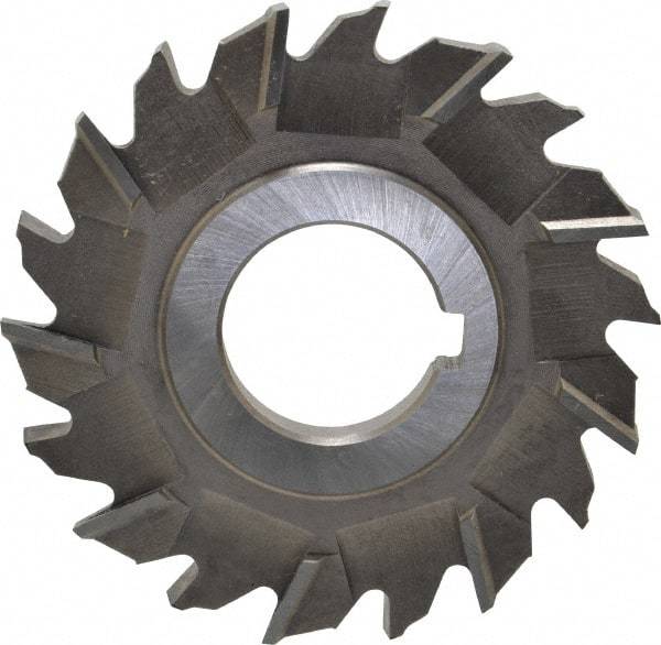 Made in USA - 3" Diam x 9/32" Width of Cut, 18 Teeth, High Speed Steel Side Milling Cutter - Staggered Teeth, Uncoated - Benchmark Tooling