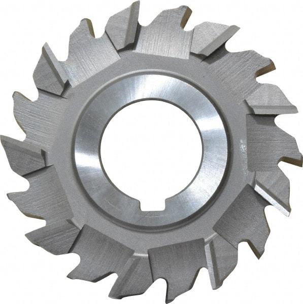 Made in USA - 3" Diam x 7/16" Width of Cut, 18 Teeth, High Speed Steel Side Milling Cutter - Staggered Teeth, Uncoated - Benchmark Tooling