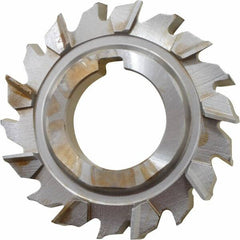 Made in USA - 3" Diam x 9/16" Width of Cut, 18 Teeth, High Speed Steel Side Milling Cutter - Staggered Teeth, Uncoated - Benchmark Tooling