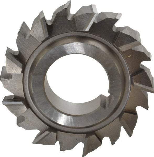 Made in USA - 3" Diam x 3/4" Width of Cut, 18 Teeth, High Speed Steel Side Milling Cutter - Staggered Teeth, Uncoated - Benchmark Tooling