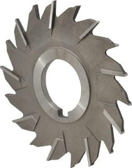 Made in USA - 4" Diam x 3/16" Width of Cut, 18 Teeth, High Speed Steel Side Milling Cutter - Staggered Teeth, Uncoated - Benchmark Tooling