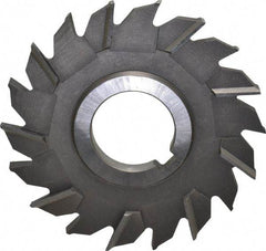 Made in USA - 4" Diam x 5/16" Width of Cut, 18 Teeth, High Speed Steel Side Milling Cutter - Staggered Teeth, Uncoated - Benchmark Tooling