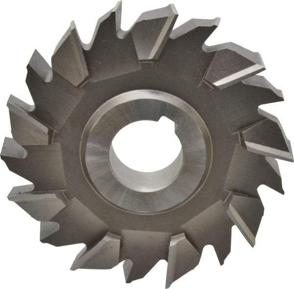 Made in USA - 4" Diam x 3/4" Width of Cut, 18 Teeth, High Speed Steel Side Milling Cutter - Staggered Teeth, Uncoated - Benchmark Tooling