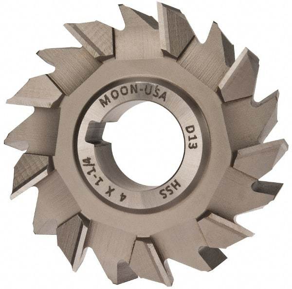 Made in USA - 4" Diam x 1-1/4" Width of Cut, 18 Teeth, High Speed Steel Side Milling Cutter - Staggered Teeth, Uncoated - Benchmark Tooling