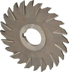 Made in USA - 5" Diam x 1/4" Width of Cut, 24 Teeth, High Speed Steel Side Milling Cutter - Staggered Teeth, Uncoated - Benchmark Tooling