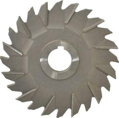 Made in USA - 5" Diam x 5/16" Width of Cut, 24 Teeth, High Speed Steel Side Milling Cutter - Staggered Teeth, Uncoated - Benchmark Tooling