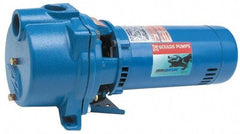Goulds Pumps - 115/230 Volt, 21.6/10.8 Amp, 1 Phase, 1-1/2 HP, Self Priming Centrifugal Pump - 48J Frame, 1-1/2 Inch Inlet, 64 Max GPM, ODP Motor, Cast Iron Housing, Noryl Impeller, 121 Ft. Shut Off, Carbon Ceramic Mechanical Seal - Benchmark Tooling