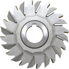 Made in USA - 5" Diam x 3/4" Width of Cut, 24 Teeth, High Speed Steel Side Milling Cutter - Staggered Teeth, Uncoated - Benchmark Tooling