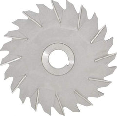 Made in USA - 6" Diam x 1/4" Width of Cut, 24 Teeth, High Speed Steel Side Milling Cutter - Staggered Teeth, Uncoated - Benchmark Tooling