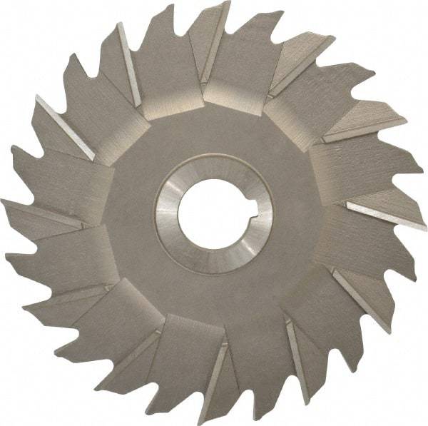 Made in USA - 6" Diam x 5/16" Width of Cut, 24 Teeth, High Speed Steel Side Milling Cutter - Staggered Teeth, Uncoated - Benchmark Tooling