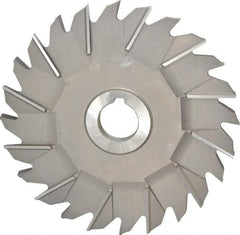 Made in USA - 6" Diam x 3/8" Width of Cut, 24 Teeth, High Speed Steel Side Milling Cutter - Staggered Teeth, Uncoated - Benchmark Tooling