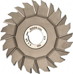 Made in USA - 6" Diam x 3/8" Width of Cut, 24 Teeth, High Speed Steel Side Milling Cutter - Staggered Teeth, Uncoated - Benchmark Tooling