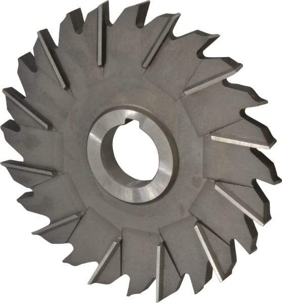 Made in USA - 6" Diam x 1/2" Width of Cut, 24 Teeth, High Speed Steel Side Milling Cutter - Staggered Teeth, Uncoated - Benchmark Tooling