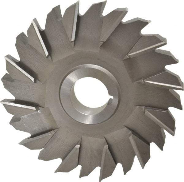 Made in USA - 6" Diam x 3/4" Width of Cut, 24 Teeth, High Speed Steel Side Milling Cutter - Staggered Teeth, Uncoated - Benchmark Tooling