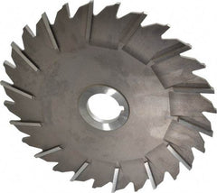 Made in USA - 8" Diam x 1/4" Width of Cut, 28 Teeth, High Speed Steel Side Milling Cutter - Staggered Teeth, Uncoated - Benchmark Tooling