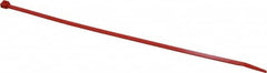 Made in USA - 8-7/8" Long Red Nylon Standard Cable Tie - 40 Lb Tensile Strength, 1.24mm Thick, 3" Max Bundle Diam - Benchmark Tooling