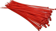 Made in USA - 11-1/4" Long Red Nylon Standard Cable Tie - 50 Lb Tensile Strength, 1.32mm Thick, 3" Max Bundle Diam - Benchmark Tooling