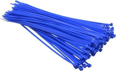 Made in USA - 11-1/4" Long Blue Nylon Standard Cable Tie - 50 Lb Tensile Strength, 1.32mm Thick, 4" Max Bundle Diam - Benchmark Tooling