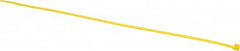 Made in USA - 14-1/4" Long Yellow Nylon Standard Cable Tie - 50 Lb Tensile Strength, 1.32mm Thick, 4" Max Bundle Diam - Benchmark Tooling