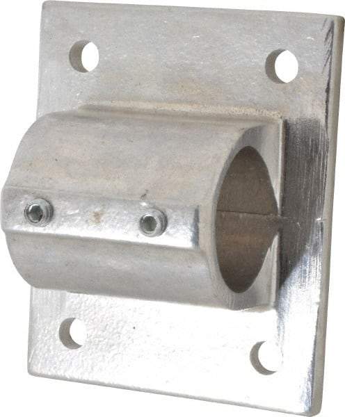 Hollaender - 1-1/2" Pipe, Wall Mount Flange, Aluminum Alloy Flange Pipe Rail Fitting - Bright Finish - Benchmark Tooling