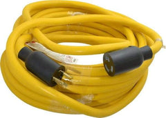 Southwire - 50', 12/3 Gauge/Conductors, Yellow Wet & Dry Location, Indoor & Outdoor Extension Cord - 1 Receptacle, 20 Amps, 125 VAC, UL STW, NEMA L5-20P, L5-20R - Benchmark Tooling