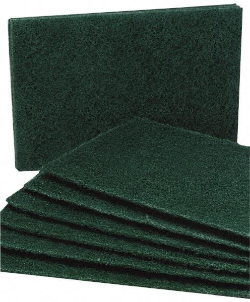 Ability One - 9-1/2" Long x 6" Wide x 1/4" Thick Scouring Pad - Medium-Duty, Green - Benchmark Tooling