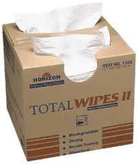 Ability One - Flat Fold Shop Towel/Industrial Wipes - 16-1/2" x 10" Sheet Size, White - Benchmark Tooling